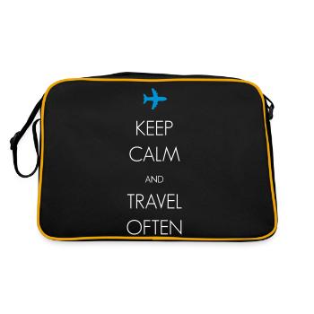 Keep calm and travel often - Retro Tasche - Schwarz/Gold - Hinten