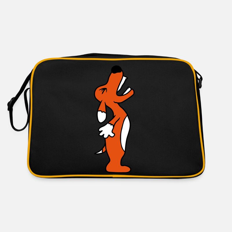 Dog angrily yelling upwards barking loudly yapping Retro Bag