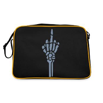 Wichser Knochen fuck you - Retro Tasche - Schwarz/Gold - Hinten
