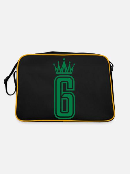 6 crowns - Retro Bag - black/gold - Back