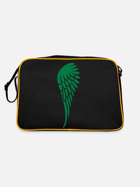 fluegel_links - Retro Tasche - Schwarz/Gold - Hinten