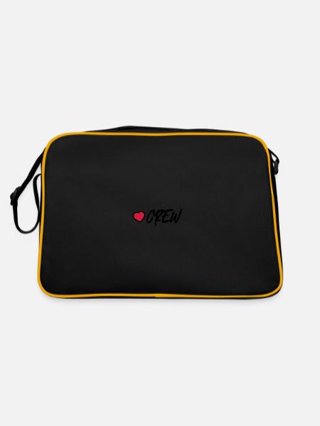 Crew Herz - Retro Tasche - Schwarz/Gold - Hinten