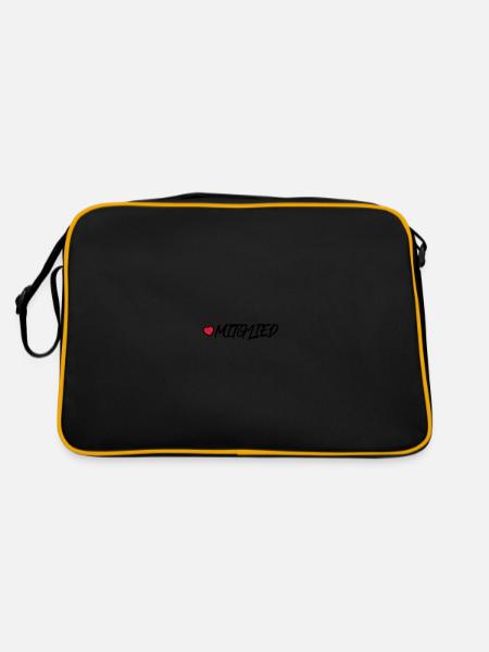 Mitglied Herz - Retro Tasche - Schwarz/Gold - Hinten