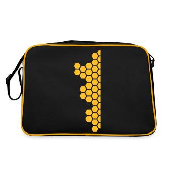 Honeycombs Pattern - Sac Retro - noir/or - Dos