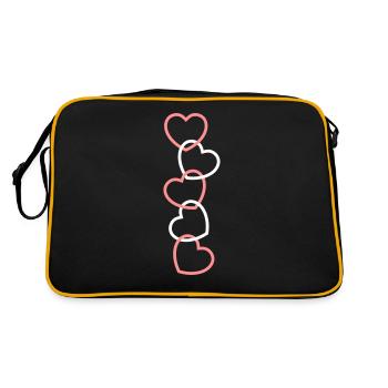 Cinq cœurs connectés comme une chaîne - Sac Retro - noir/or - Dos