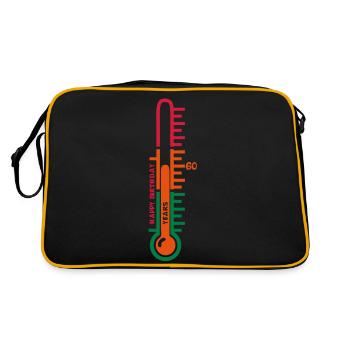 60 years anniversaire thermometre birth - Sac Retro - noir/or - Dos