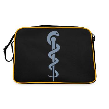 Aesculapstab Schlange - Retro Tasche - Schwarz/Gold - Hinten