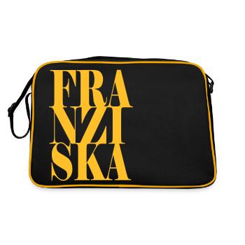 Franziska Nom Prénom Police moderne Word Art - Sac Retro - noir/or - Dos
