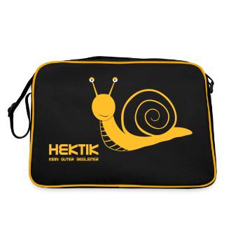 Hektik kein guter Begleiter - Retro Tasche - Schwarz/Gold - Hinten