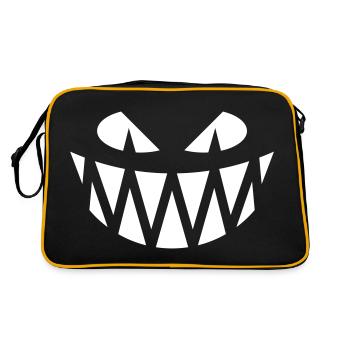 Halloween Fright (Smile / Teeth / White) - Retro Bag - black/gold - Back