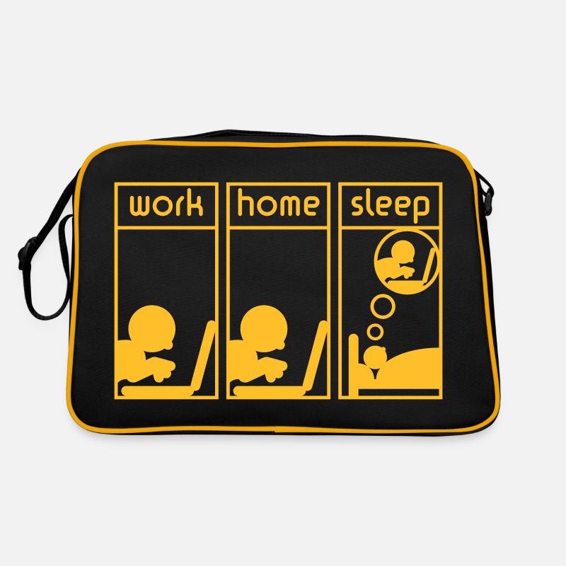 PC Freak (Work - Home - Sleep) - Sac Retro - noir/or