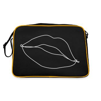 Drawn lips - Retro Bag - black/gold - Back