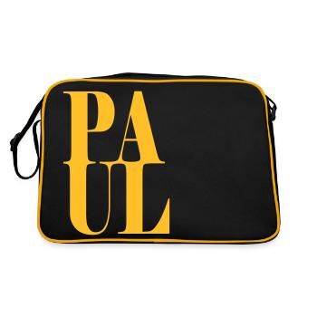 Paul Surname First name Modern font Word Art - Retro Bag - black/gold - Back
