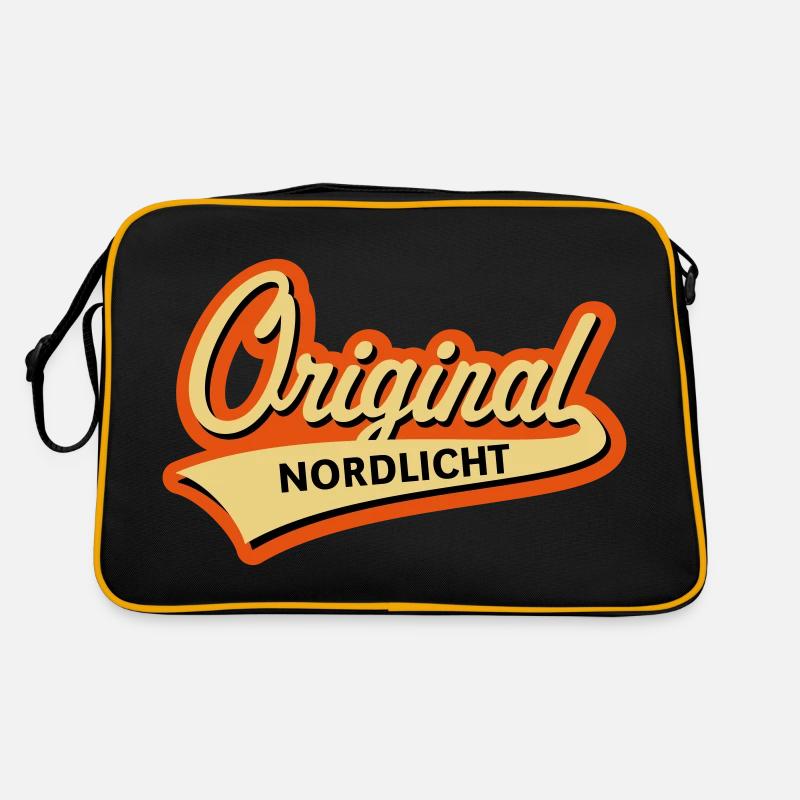 Original Nordlicht (Norddeutsch / Nordisch / 3C) - Retro Tasche - Schwarz/Gold
