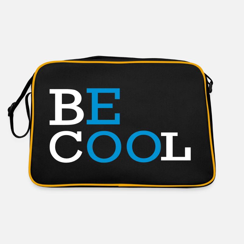 BE COOL Text-Logo - Retro Tasche - Schwarz/Gold