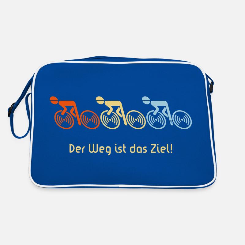 Der Weg ist das Ziel! (3 Rennradfahrer Rennrad 3C) Retro Tasche