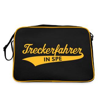Treckerfahrer – In Spe (Trecker / Traktor) - Retro Tasche - Schwarz/Gold - Hinten