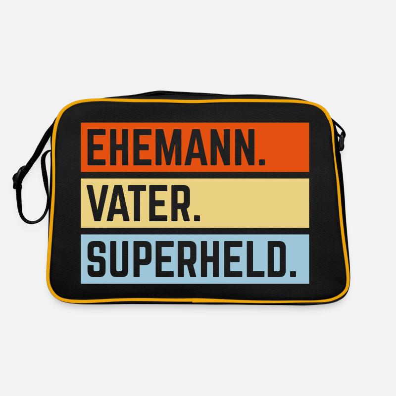 Ehemann Vater Superheld (Super Papa Superpapa 3C) Retro Tasche