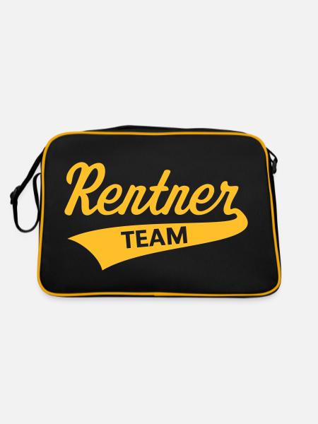 Rentner Team (Senioren Team / Gold) - Retro Tasche - Schwarz/Gold - Hinten