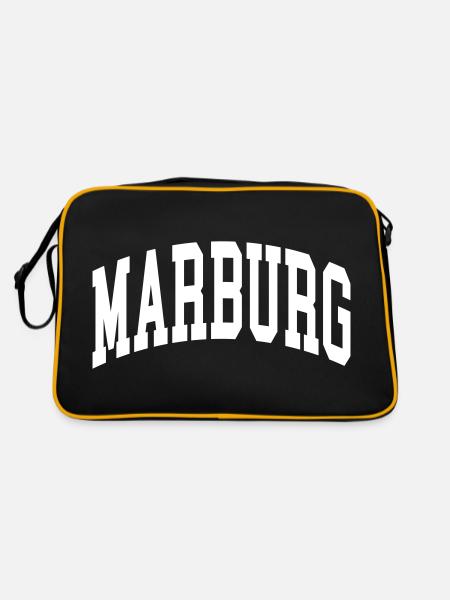 Marburg - Retro Tasche - Schwarz/Gold - Hinten