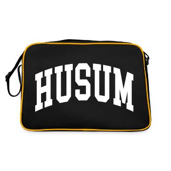 Husum - Retro Tasche - Schwarz/Gold - Hinten