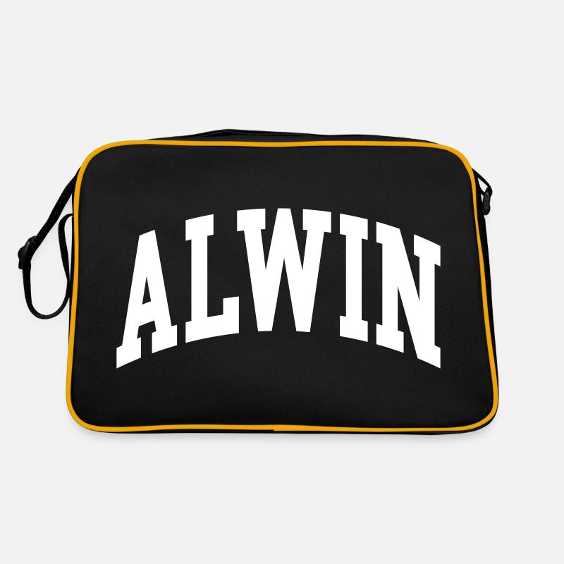 Alwin - Retro Tasche - Schwarz/Gold