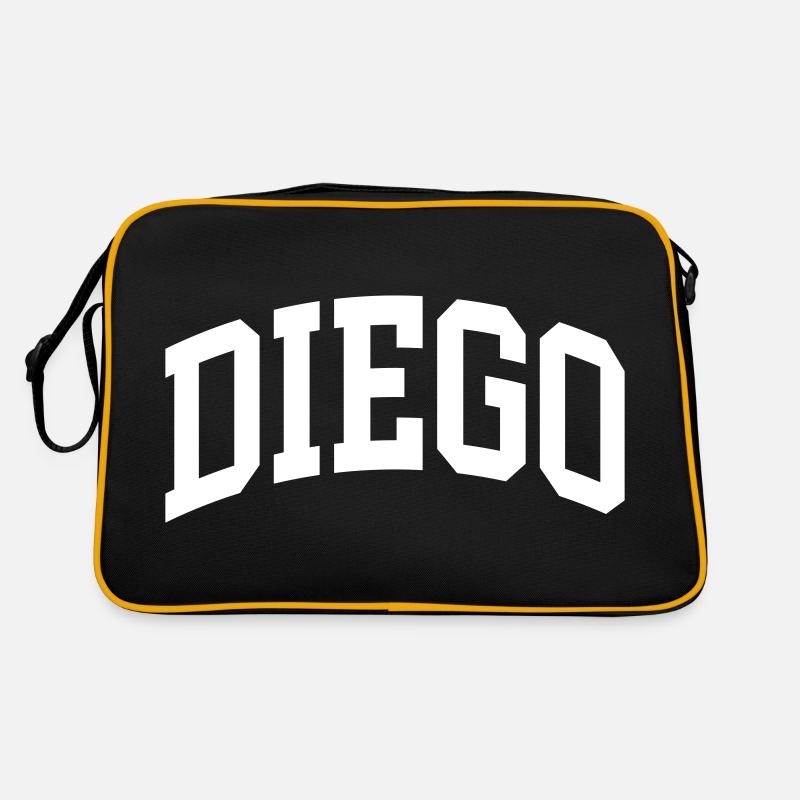 Diego - Retro Tasche - Schwarz/Gold