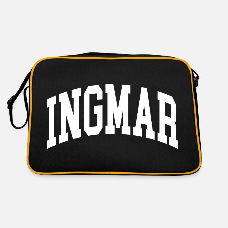 Ingmar - Retro Tasche - Schwarz/Gold