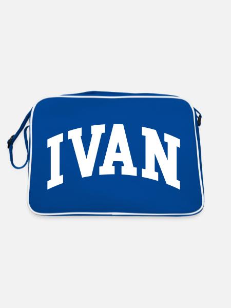 Ivan - Retro Tasche - Blau/Weiß - Hinten