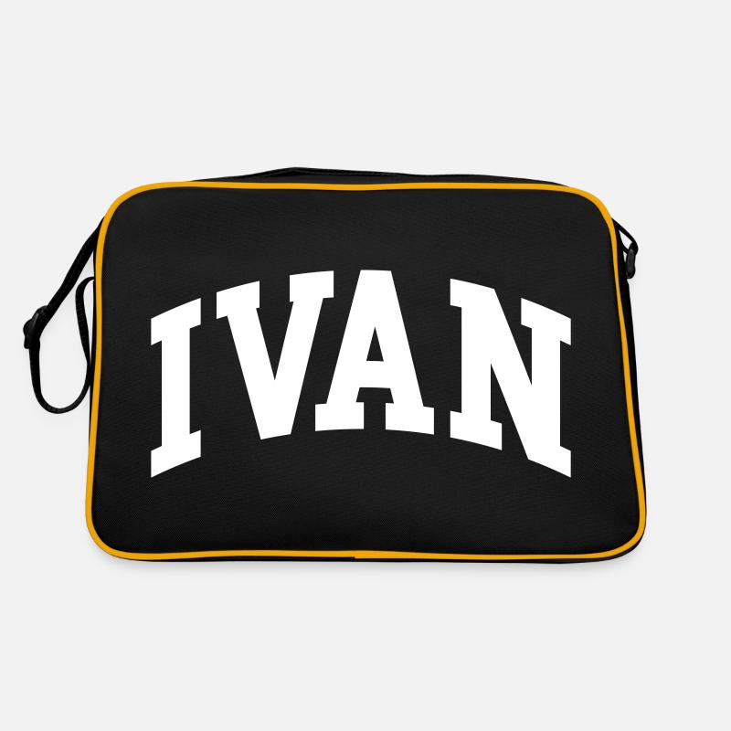 Ivan - Retro Tasche - Schwarz/Gold