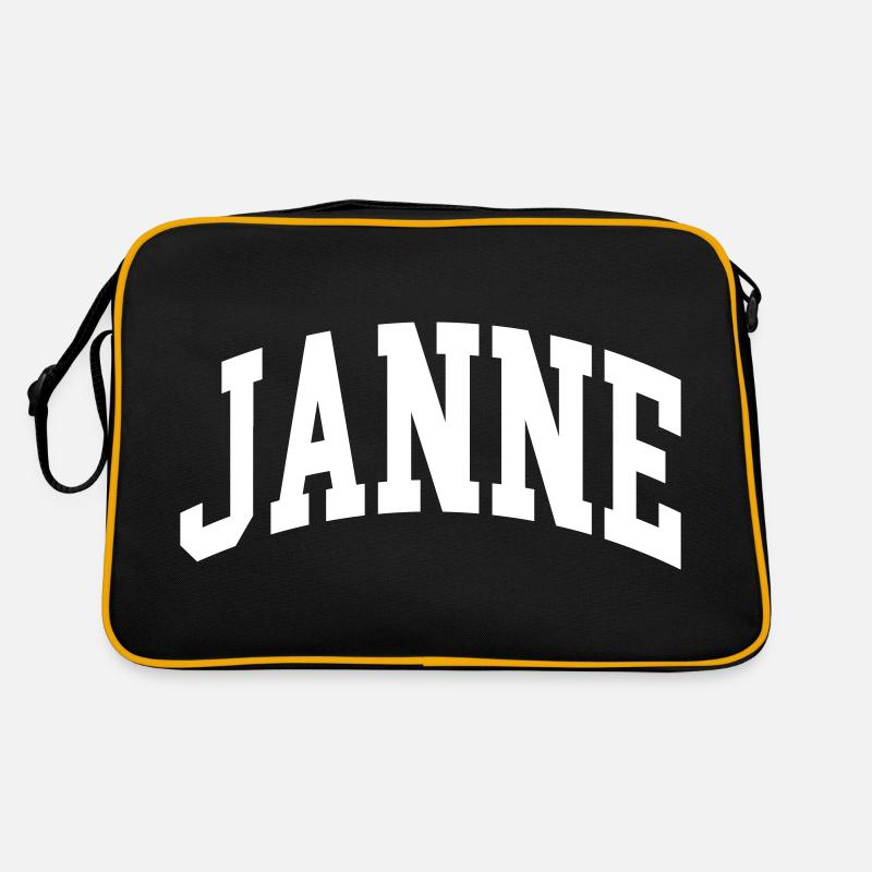 Janne - Retro Tasche - Schwarz/Gold