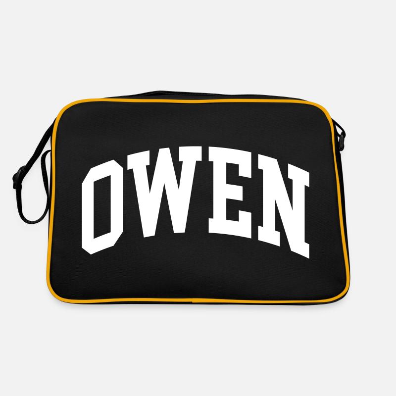 Owen - Retro Tasche - Schwarz/Gold