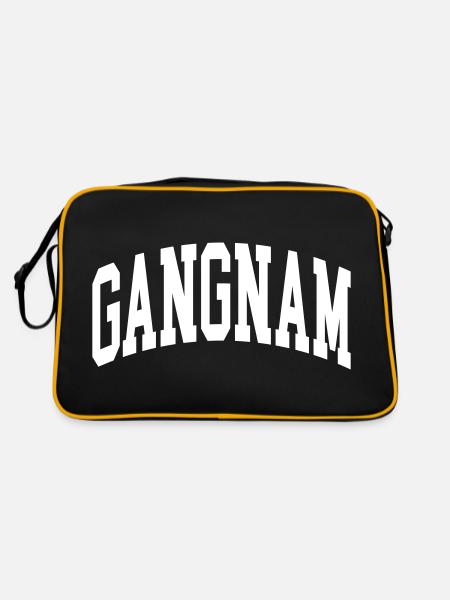 Gangnam - Retro Tasche - Schwarz/Gold - Hinten