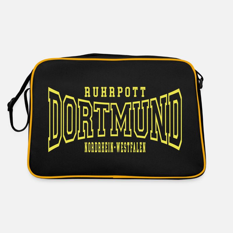 Dortmund - Retro Tasche - Schwarz/Gold
