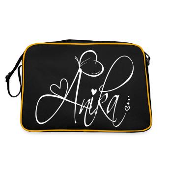 Anika Last Name First Name Girl Calligraphy Decor - Retro Bag - black/gold - Back