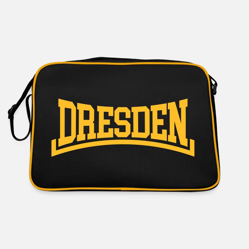 Dresden - Retro Tasche - Schwarz/Gold