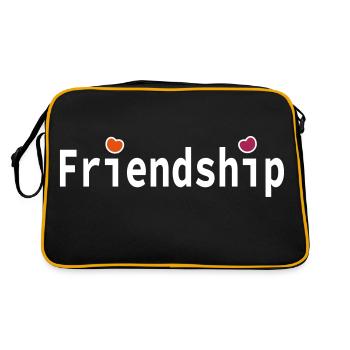 Friendship Freundschaft Freunde Freundin Freund - Retro Tasche - Schwarz/Gold - Hinten