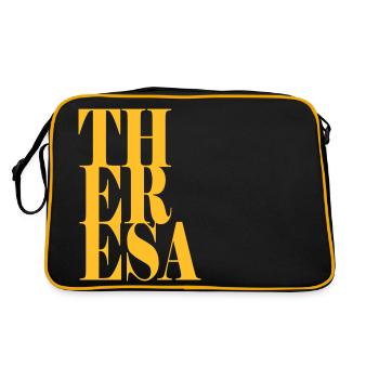 Theresa Nom Prénom Police moderne Word Art - Sac Retro - noir/or - Dos