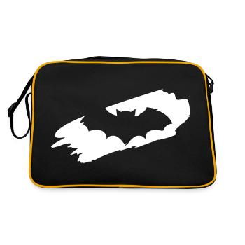 Fledermaus Halloween Geschenk - Retro Tasche - Schwarz/Gold - Hinten