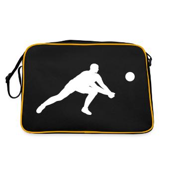 Radiant volleyball player in action - Retro Bag - black/gold - Back