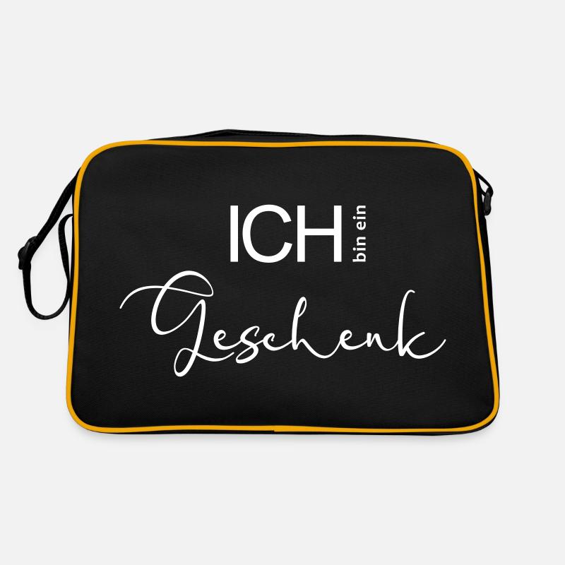 ICH bin ein Geschenk. Retro Tasche