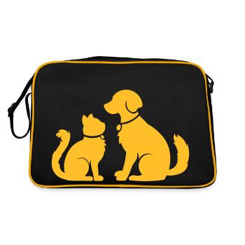 Chat chien ensemble - chat chien ensemble - animaux de compagnie - Sac Retro - noir/or - Dos