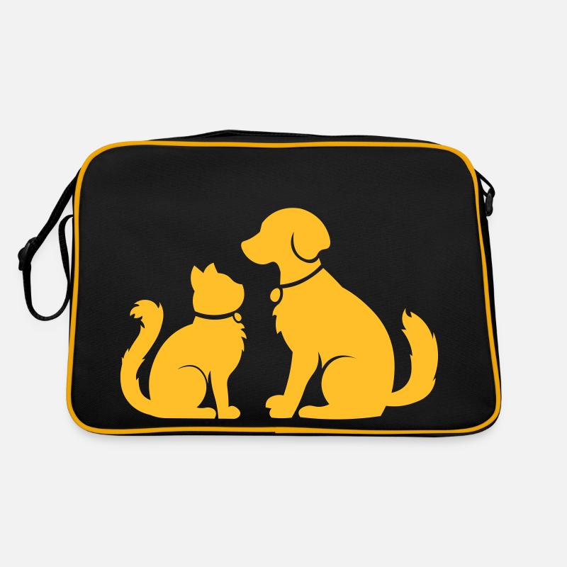 Chat chien ensemble - chat chien ensemble - animaux de compagnie Sac Retro