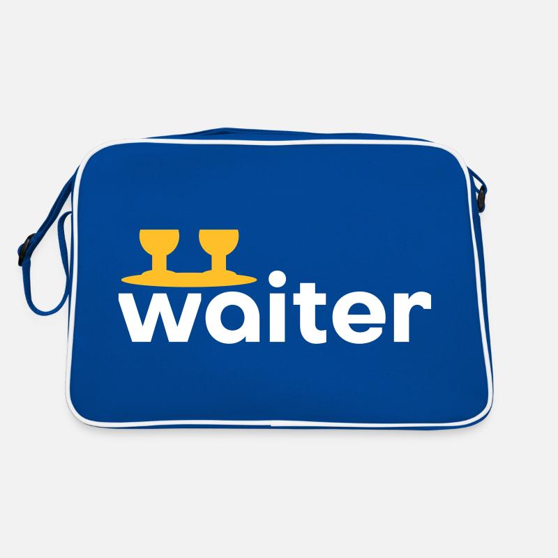 Waiter (Tablett mit zwei Weingläsern) Retro Tasche