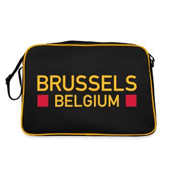 Brussels, Belgium (two squares) - Retro Bag - black/gold - Back