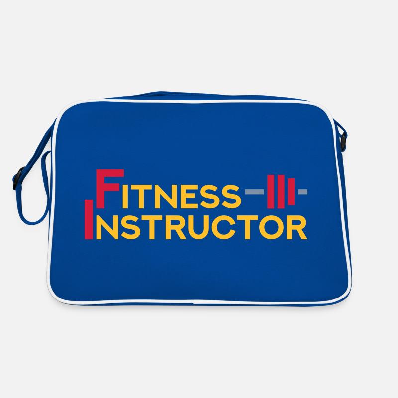 Fitness instructor (Teil einer Hantel) Retro Tasche
