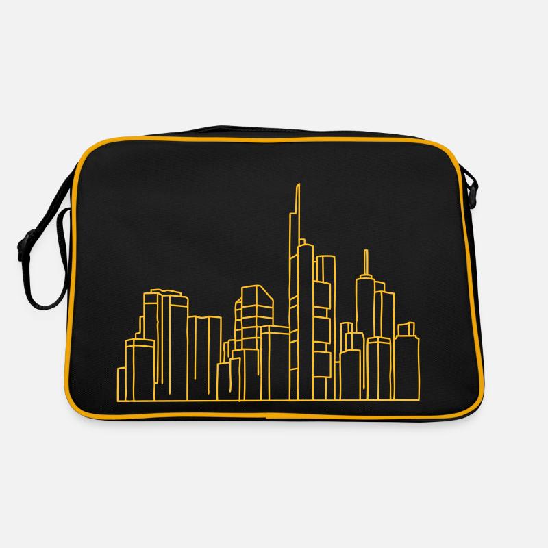 Frankfurt Skyline - Retro Tasche - Schwarz/Gold