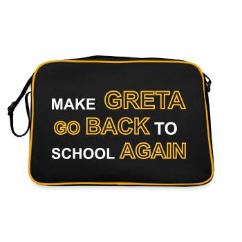 Make Greta go back to school again. Car, diesel. - Retro Bag - black/gold - Back
