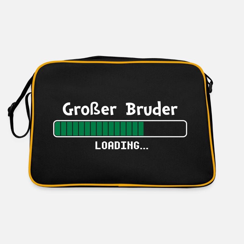 Großer Bruder loading - Retro Tasche - Schwarz/Gold