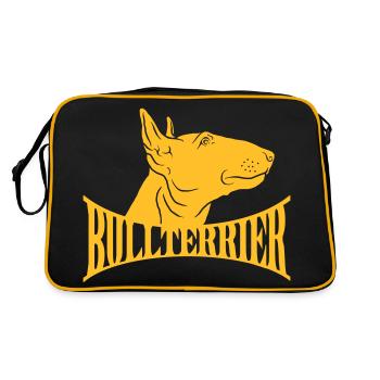 Bull Terrier Head with Lettering - Retro Bag - black/gold - Back